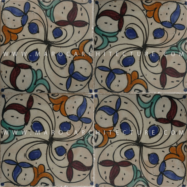 Hand painted Moroccan tile – 17112 - My Moroccan Tile